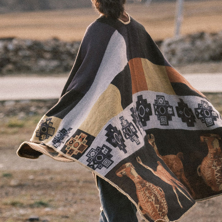 Buddha Stonesチベットショール鹿花瓶幾何学模様冬用快適トラベルスカーフラップ - image 10