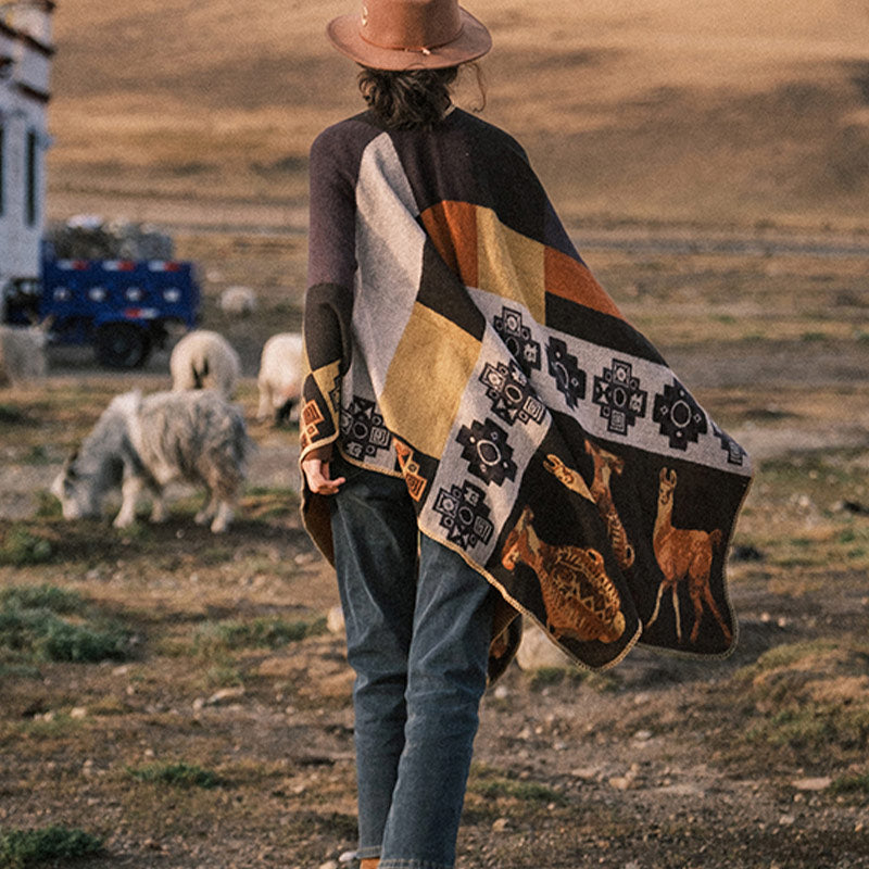 Buddha Stonesチベットショール鹿花瓶幾何学模様冬用快適トラベルスカーフラップ - image 13