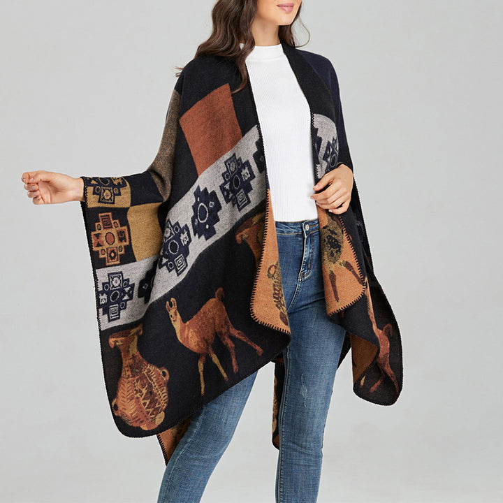 Buddha Stonesチベットショール鹿花瓶幾何学模様冬用快適トラベルスカーフラップ - image 20