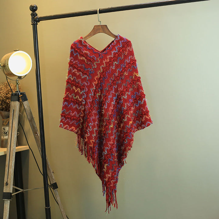 Buddha Stonesチベット カラフル ストライプ ショール タッセル プルオーバー 冬 快適 旅行用 スカーフ ラップ - image 19