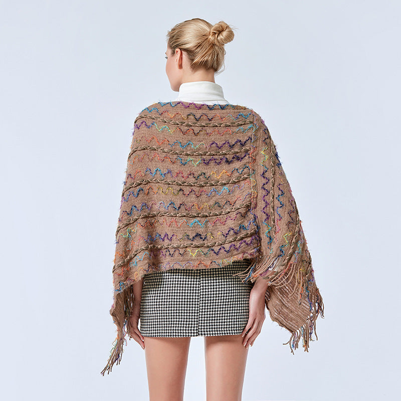 Buddha Stonesチベット カラフル ストライプ ショール タッセル プルオーバー 冬 快適 旅行用 スカーフ ラップ - image 24