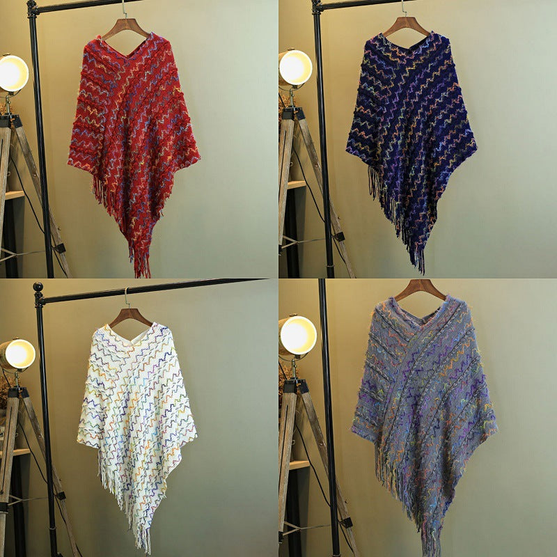 Buddha Stonesチベット カラフル ストライプ ショール タッセル プルオーバー 冬 快適 旅行用 スカーフ ラップ - image 37