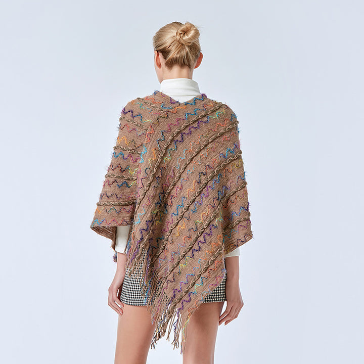 Buddha Stonesチベット カラフル ストライプ ショール タッセル プルオーバー 冬 快適 旅行用 スカーフ ラップ - image 26