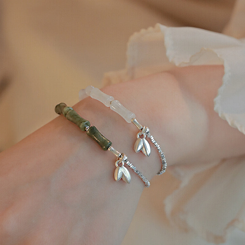 Buddha Stones925スターリングシルバー ペリドット 竹模様幸運ブレスレット - image 8