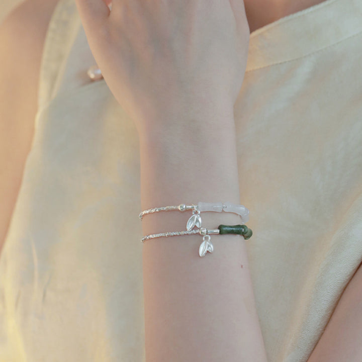 Buddha Stones925スターリングシルバー ペリドット 竹模様幸運ブレスレット - image 11