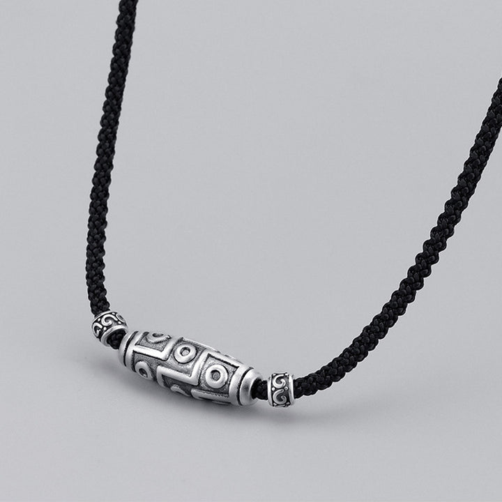 Buddha Stones999スターリングシルバー 九眼天珠 ビーズ模様 保護ロープネックレスペンダント - image 1