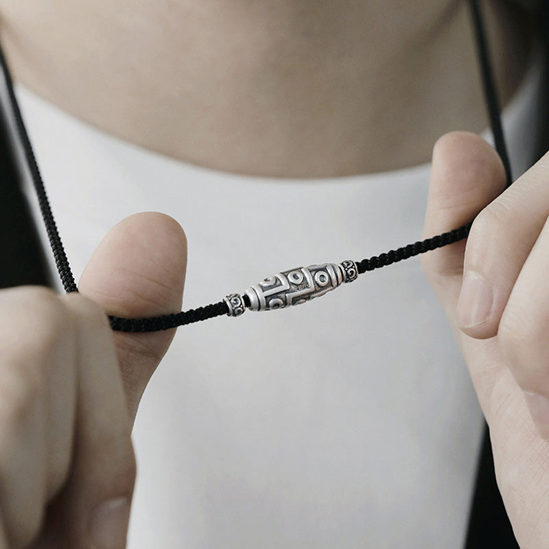 Buddha Stones999スターリングシルバー 九眼天珠 ビーズ模様 保護ロープネックレスペンダント - image 10