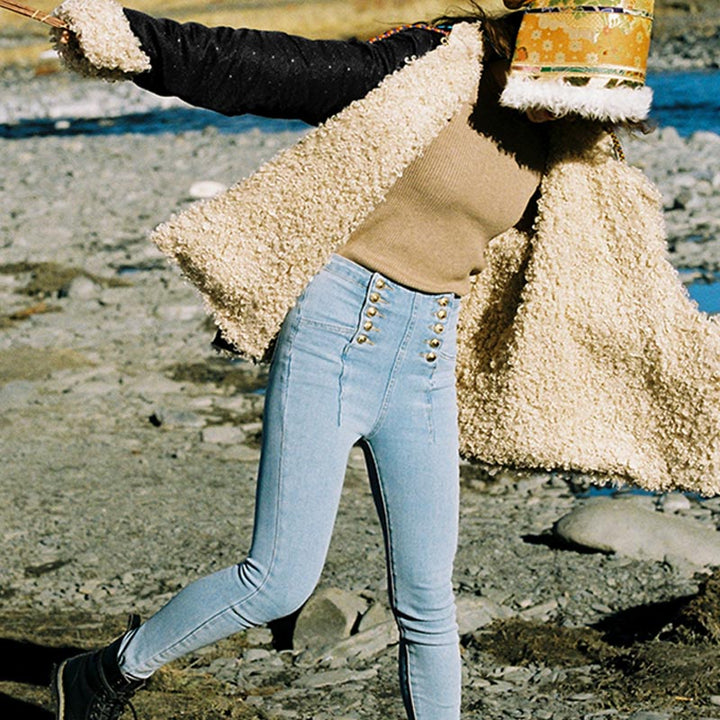 Buddha Stonesチベット衣装ラサフリース裏地付きトップス冬物女性服 - image 7