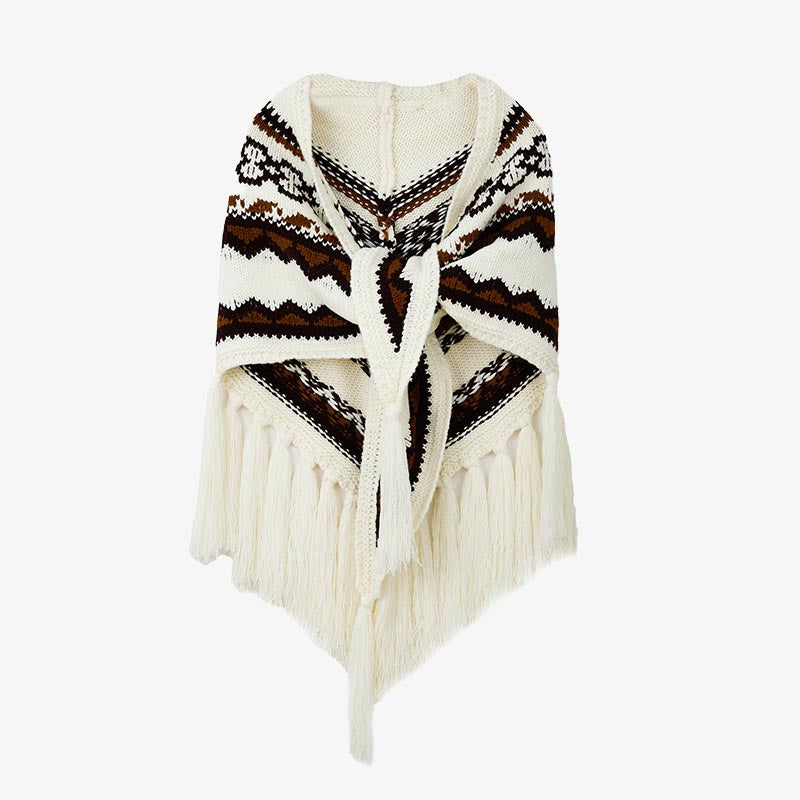 Buddha Stonesチベット三角ショール ストライプタッセル 冬用 心地よい旅行用スカーフ ラップ - image 12