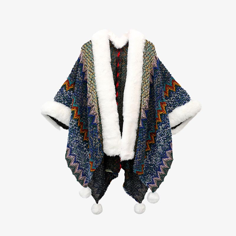Buddha Stonesチベットのマルチカラーの波線ニットストライプショールコート冬用快適トラベルスカーフラップ
