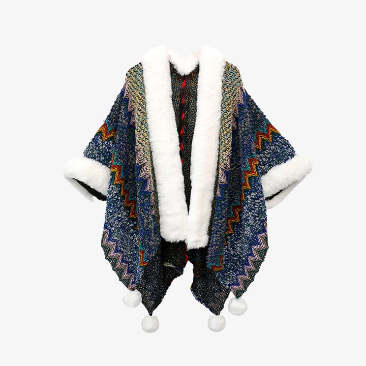 Buddha Stonesチベットのマルチカラーの波線ニットストライプショールコート冬用快適トラベルスカーフラップ