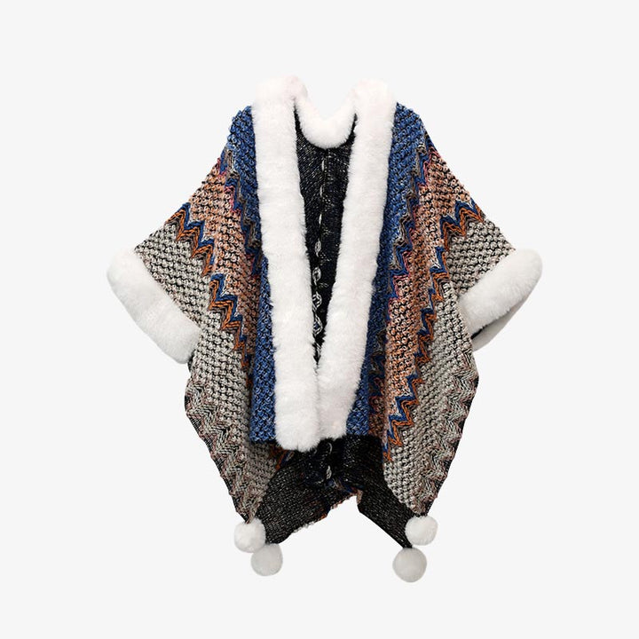Buddha Stonesチベットのマルチカラーの波線ニットストライプショールコート冬用快適トラベルスカーフラップ
