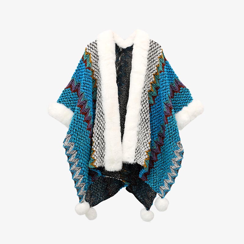 Buddha Stonesチベットのマルチカラーの波線ニットストライプショールコート冬用快適トラベルスカーフラップ
