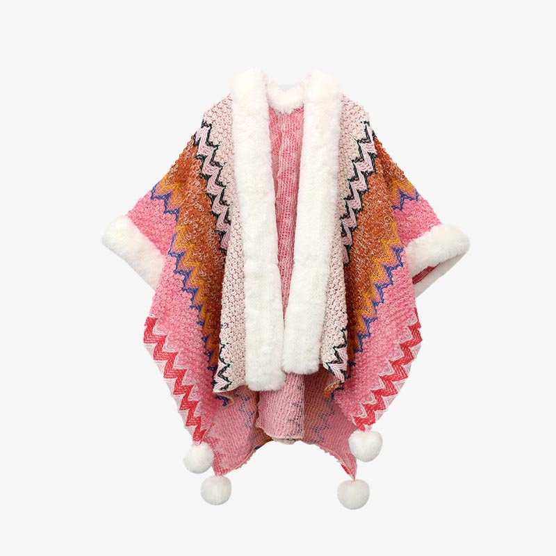Buddha Stonesチベットのマルチカラーの波線ニットストライプショールコート冬用快適トラベルスカーフラップ