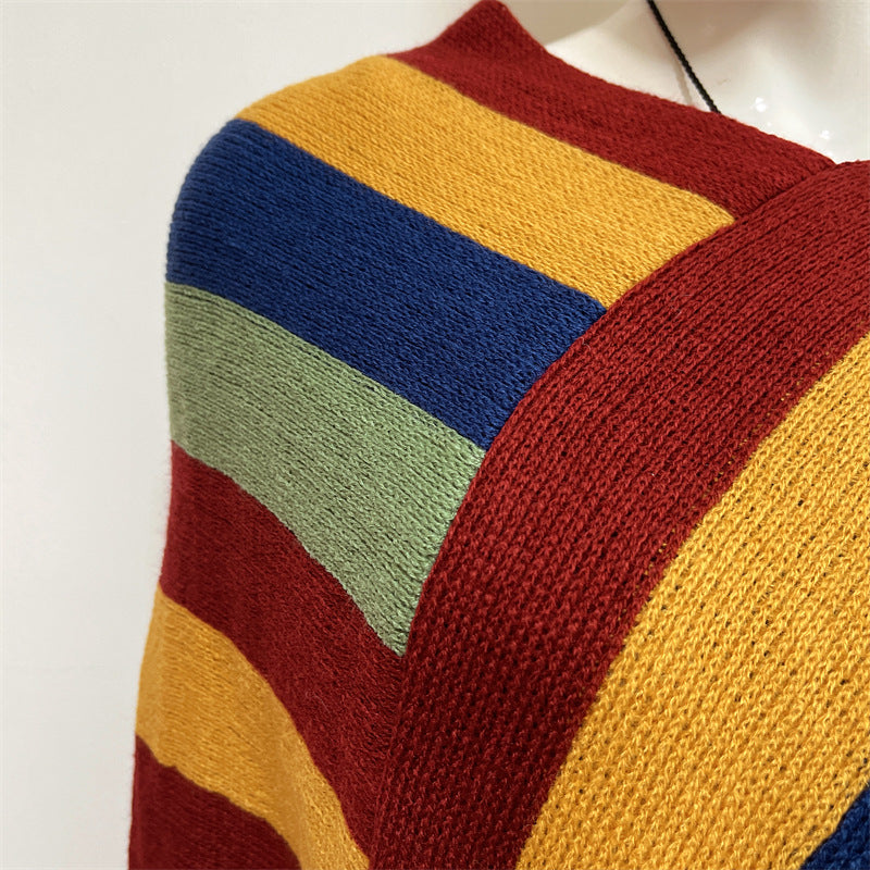 Buddha Stonesチベット カラフル ストライプ デザイン ショール タッセル プルオーバー 冬 快適 旅行用 スカーフ ラップ - image 16