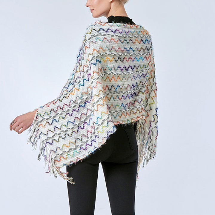 Buddha Stonesチベット カラフル ストライプ ショール タッセル プルオーバー 冬 快適 旅行用 スカーフ ラップ - image 34