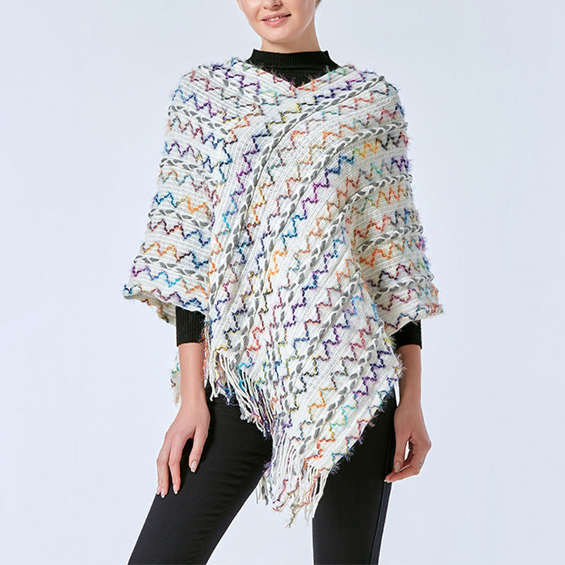 Buddha Stonesチベット カラフル ストライプ ショール タッセル プルオーバー 冬 快適 旅行用 スカーフ ラップ - image 32