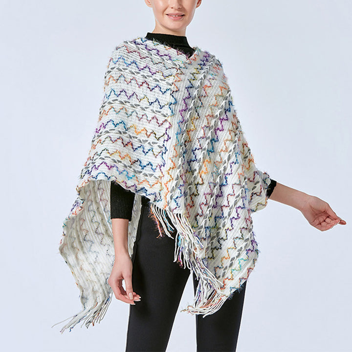 Buddha Stonesチベット カラフル ストライプ ショール タッセル プルオーバー 冬 快適 旅行用 スカーフ ラップ - image 31