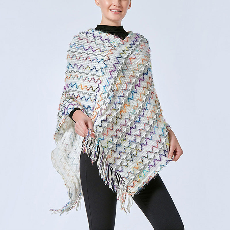 Buddha Stonesチベット カラフル ストライプ ショール タッセル プルオーバー 冬 快適 旅行用 スカーフ ラップ - image 35