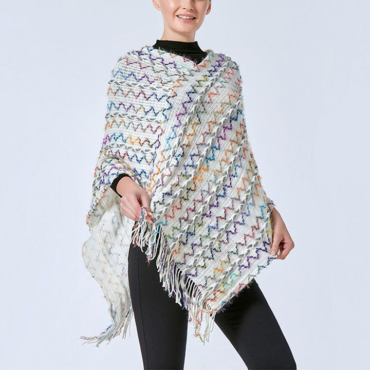 Buddha Stonesチベット カラフル ストライプ ショール タッセル プルオーバー 冬 快適 旅行用 スカーフ ラップ - image 35