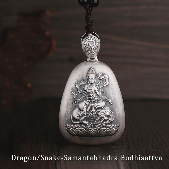 Buddha Stones999 スターリングシルバー 中国十二支 出生仏 般若心経 刻印入り 守護ネックレス ペンダント