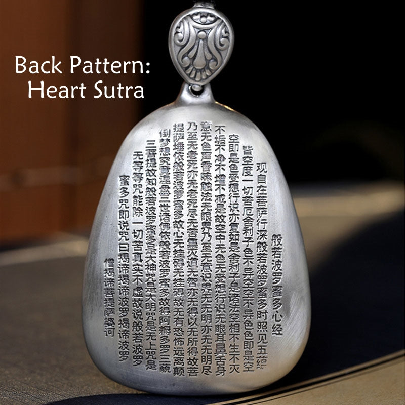 Buddha Stones999 スターリングシルバー 中国十二支 出生仏 般若心経 刻印入り 守護ネックレス ペンダント