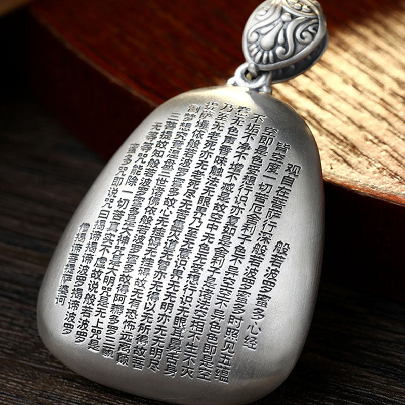Buddha Stones999 スターリングシルバー 中国十二支 出生仏 般若心経 刻印入り 守護ネックレス ペンダント