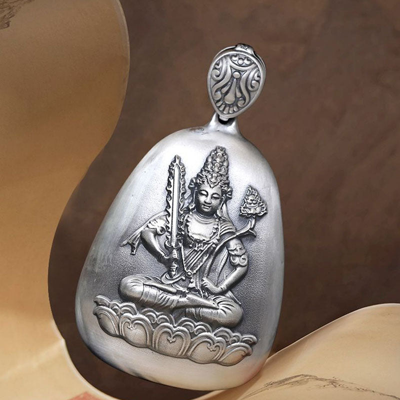 Buddha Stones999 スターリングシルバー 中国十二支 出生仏 般若心経 刻印入り 守護ネックレス ペンダント