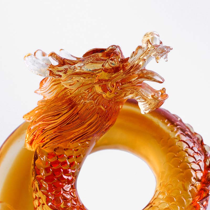 龍の年のBuddha Stones手作り 中国の十二支 黄龍 リュウリ クリスタルアート作品 守護 自宅 オフィス 装飾 - image 6