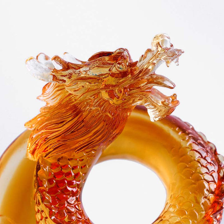 龍の年のBuddha Stones手作り 中国の十二支 黄龍 リュウリ クリスタルアート作品 守護 自宅 オフィス 装飾 - image 6