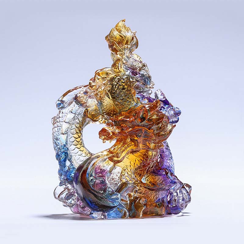 Buddha Stonesの年 ハンドメイド リュウリ クリスタル アートピース 保護 ホーム オフィス 装飾 ベース付き - image 8