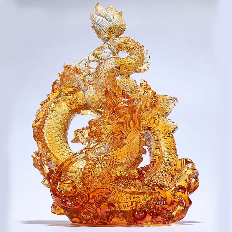 Buddha Stonesの年 ハンドメイド リュウリ クリスタル アートピース 保護 ホーム オフィス 装飾 ベース付き - image 1