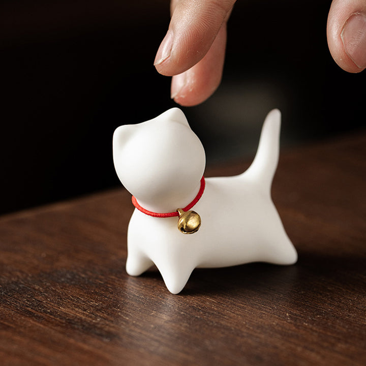 Buddha Stonesミニ 小型 かわいい 猫 ティーペット 陶器 ホームデスク 置物 装飾 - image 5