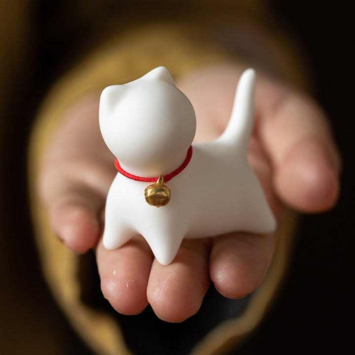 Buddha Stonesミニ 小型 かわいい 猫 ティーペット 陶器 ホームデスク 置物 装飾 - image 7