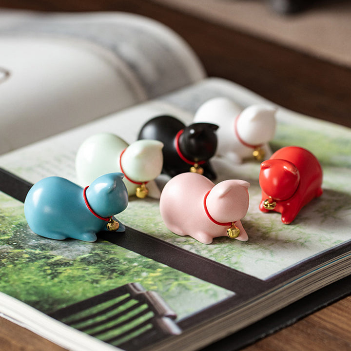 Buddha Stonesミニ 小型 かわいい 猫 ティーペット 陶器 ホームデスク 置物 装飾 - image 24