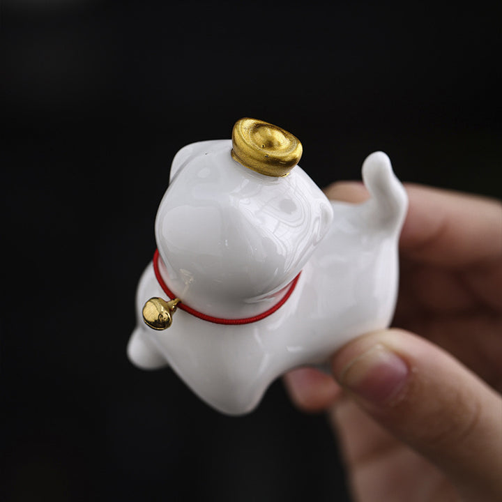 Buddha Stonesミニ招き猫インゴットティーペット陶器ホームデスク置物装飾 - image 5