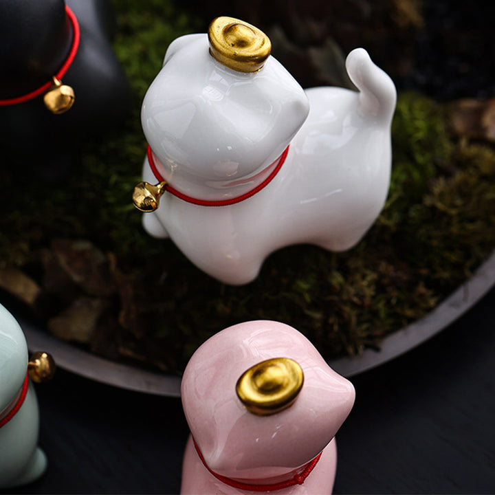 Buddha Stonesミニ招き猫インゴットティーペット陶器ホームデスク置物装飾 - image 11