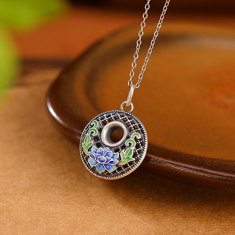 Buddha Stones999 スターリングシルバー 鯉 風 キャラクター 蓮 平和 バックル 富 ネックレス ペンダント