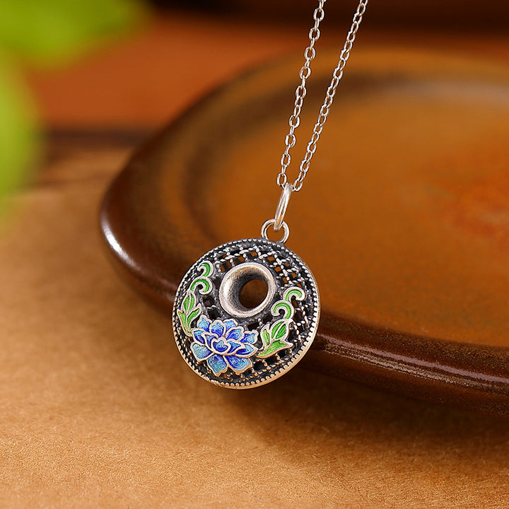 Buddha Stones999 スターリングシルバー 鯉 風 キャラクター 蓮 平和 バックル 富 ネックレス ペンダント