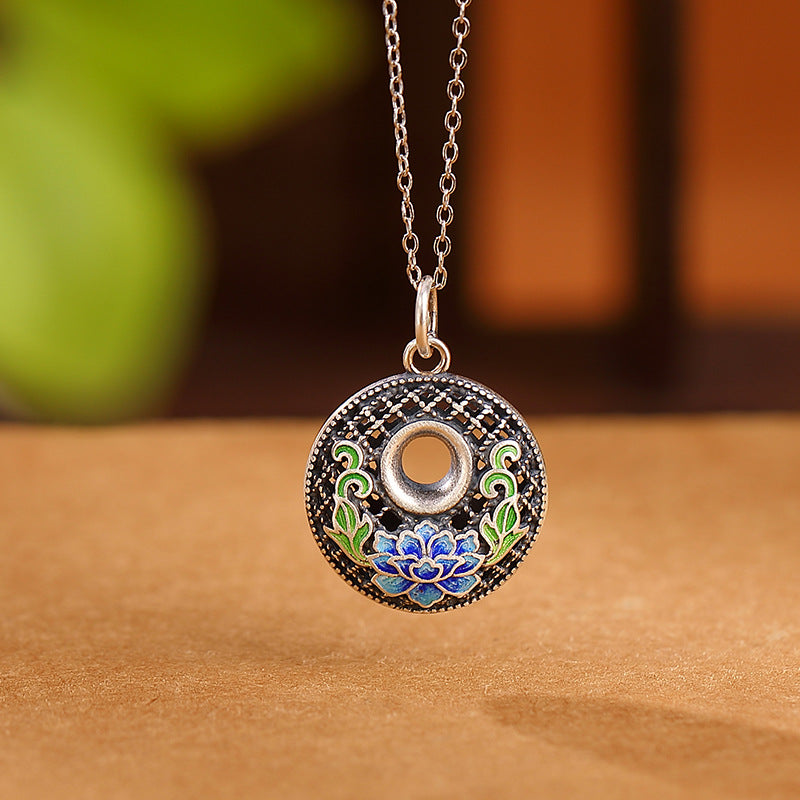 Buddha Stones999 スターリングシルバー 鯉 風 キャラクター 蓮 平和 バックル 富 ネックレス ペンダント