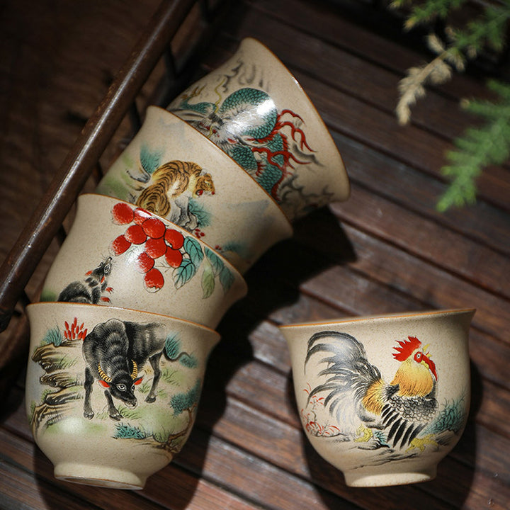 Buddha Stones12干支 陶器 ティーカップ カンフーティーカップ 130ml