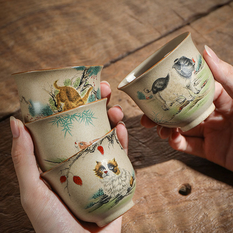Buddha Stones12干支 陶器 ティーカップ カンフーティーカップ 130ml