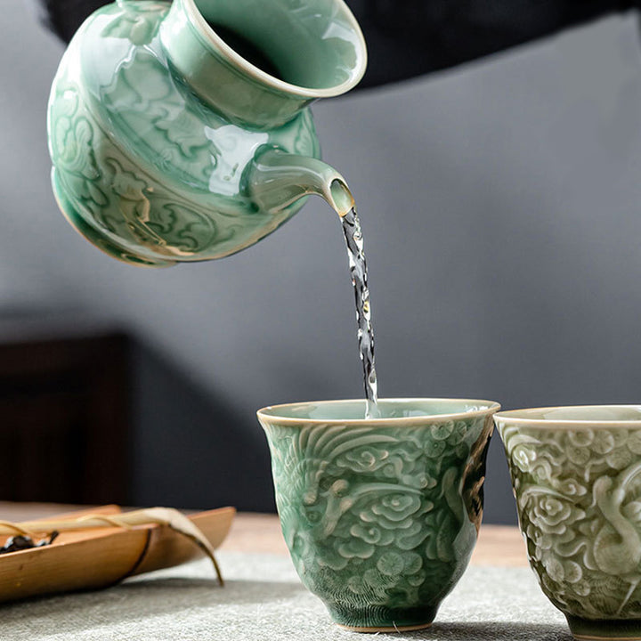 Buddha Stones鶴松 陶器 ティーカップ カンフーティーカップ 80ml