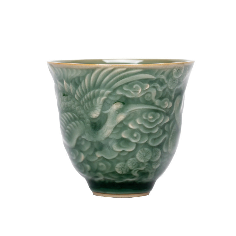 Buddha Stones鶴松 陶器 ティーカップ カンフーティーカップ 80ml