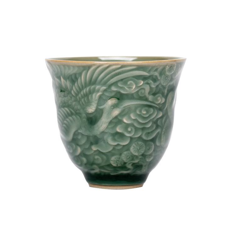 Buddha Stones鶴松 陶器 ティーカップ カンフーティーカップ 80ml
