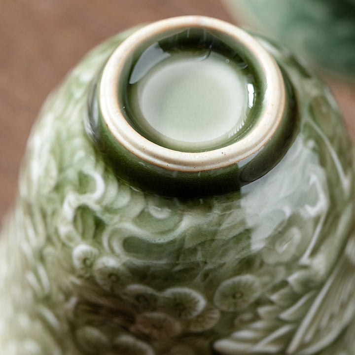 Buddha Stones鶴松 陶器 ティーカップ カンフーティーカップ 80ml