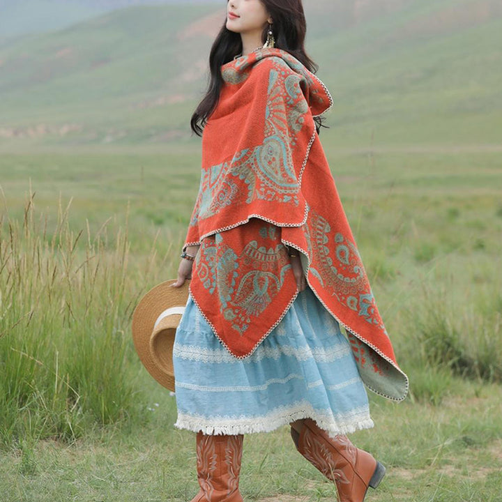 Buddha Stonesチベットショール シンプルな柄 冬用 心地よい旅行用スカーフ ラップ - image 6