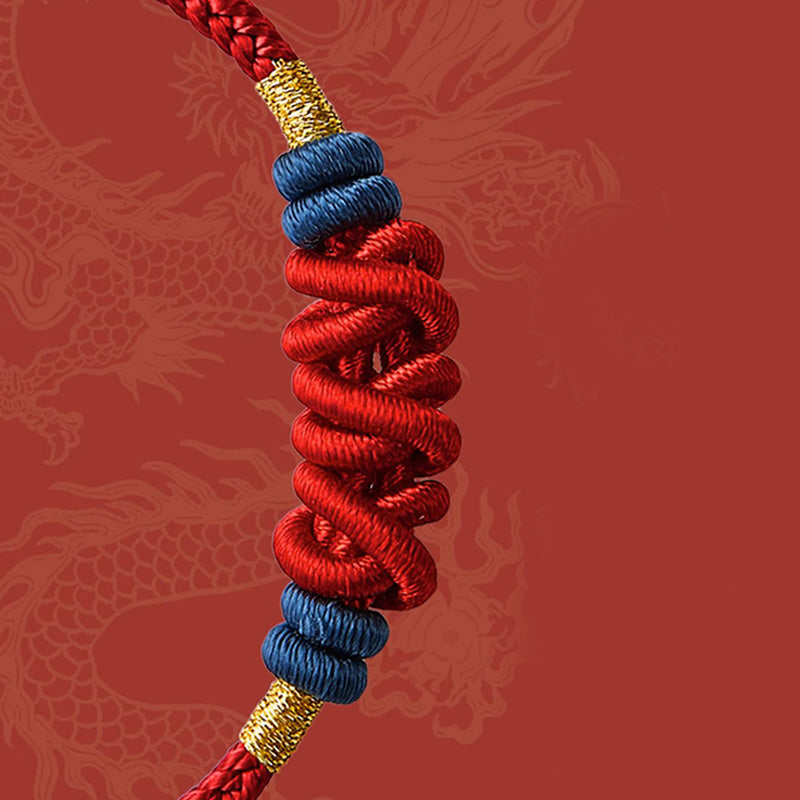 Buddha Stones925スターリングシルバー 鯉チャーム 富と成功の編み込みブレスレット