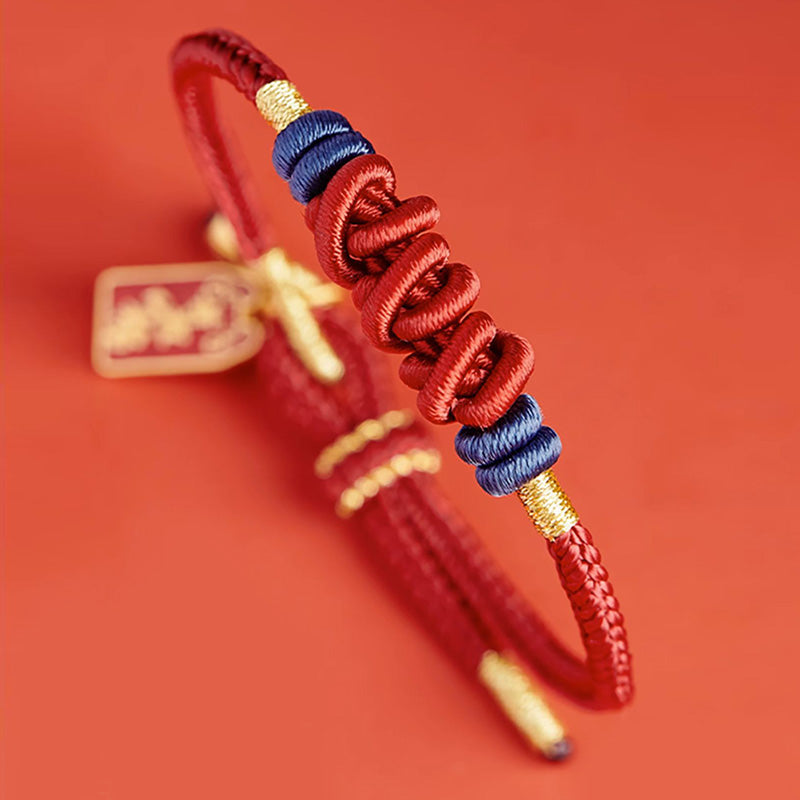 Buddha Stones925スターリングシルバー 鯉チャーム 富と成功の編み込みブレスレット