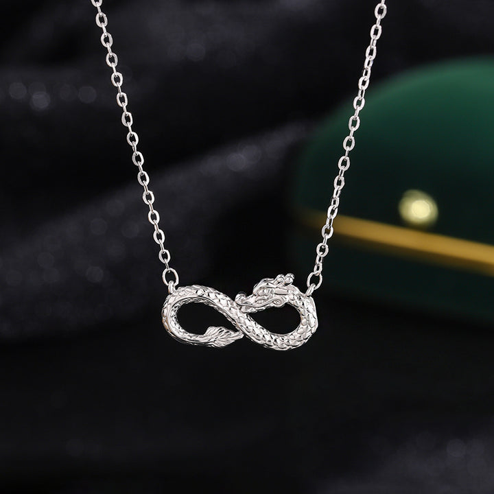 Buddha Stones999スターリングシルバー 龍年エンドレスノット成功ネックレスペンダント